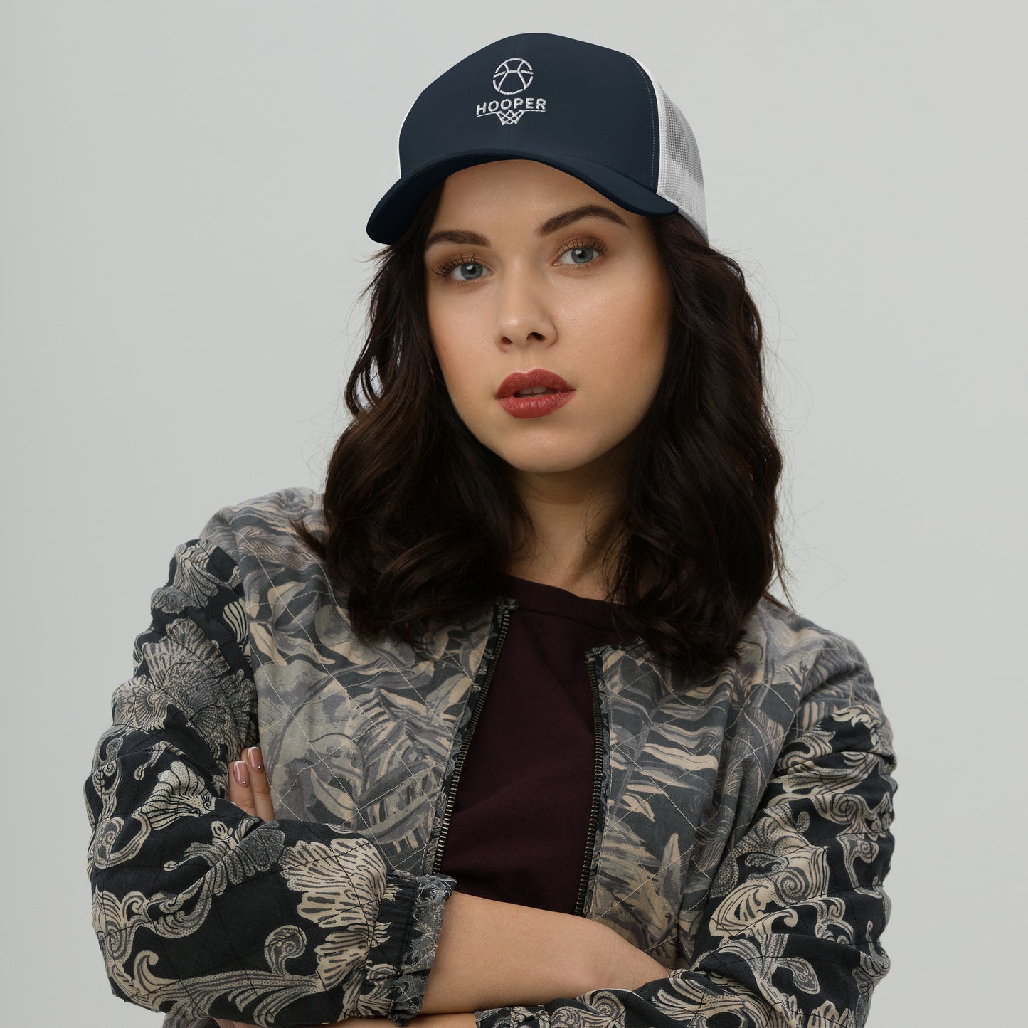 Tracker Hat Navy Front White Back
