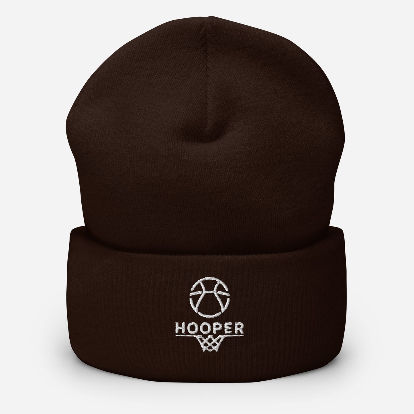 cuffed beanie brown front