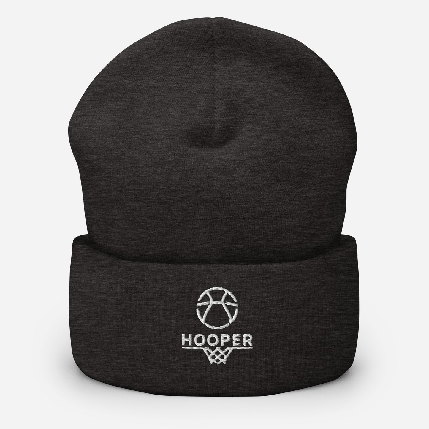 cuffed beanie dark grey front