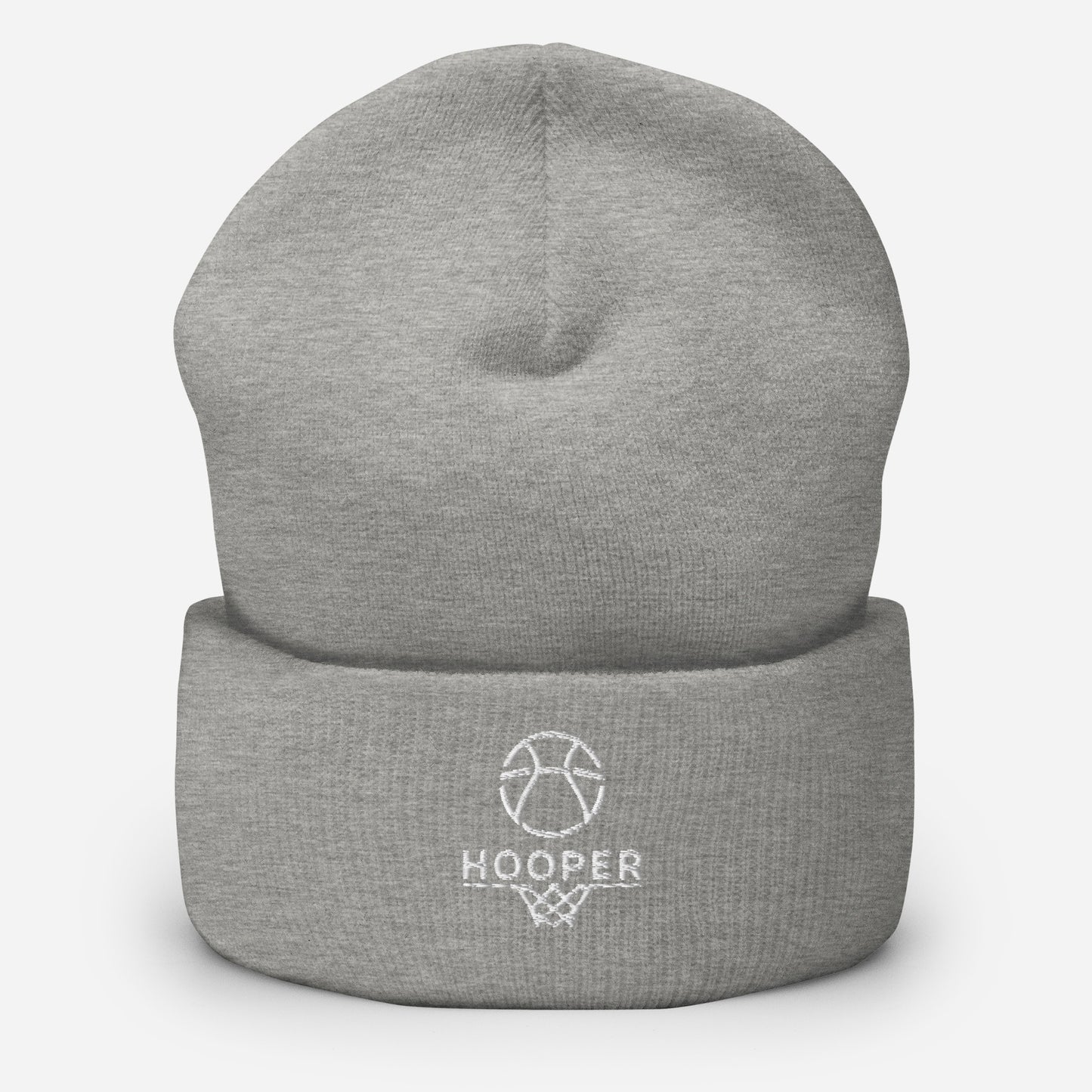 cuffed beanie heather grey front