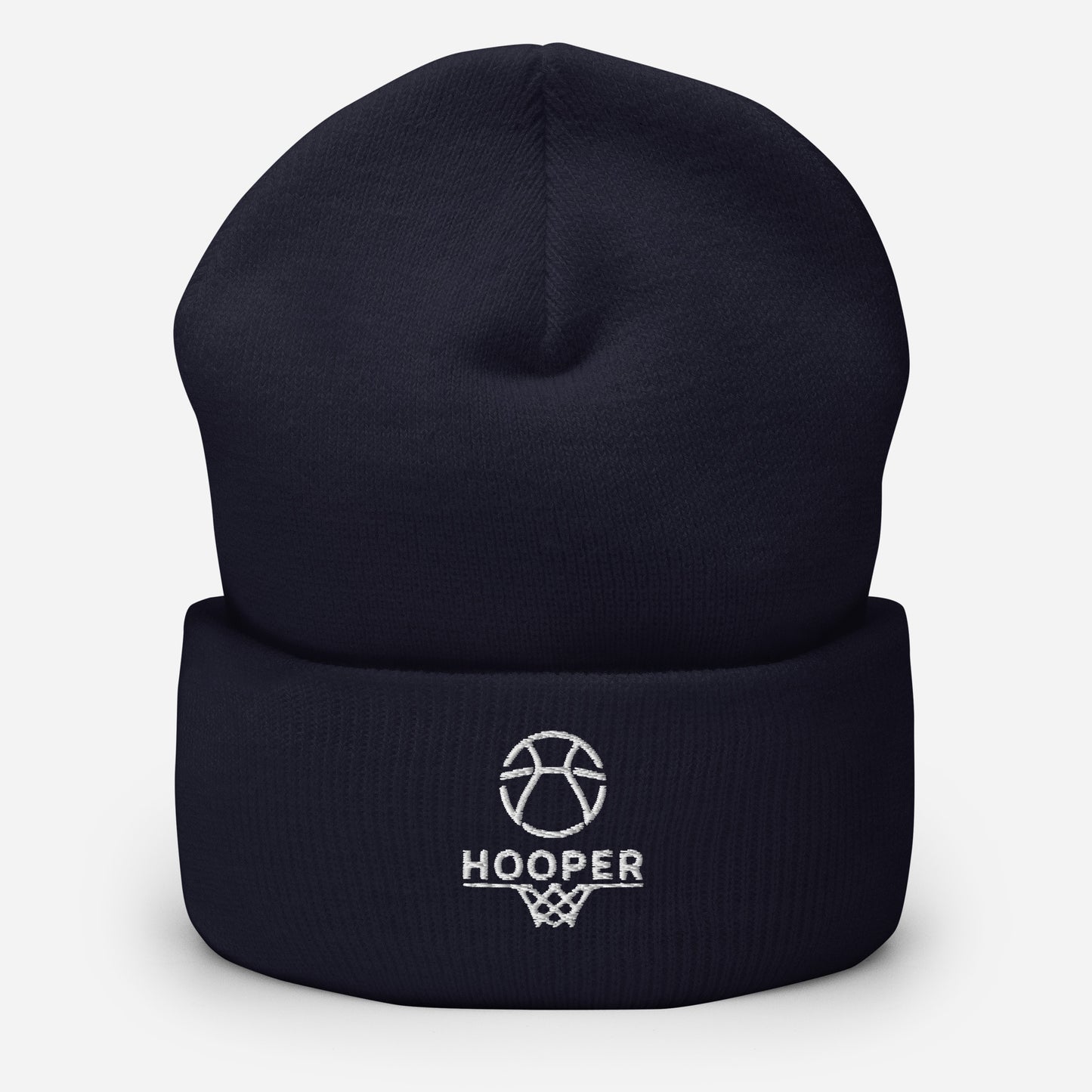 cuffed beanie navy front